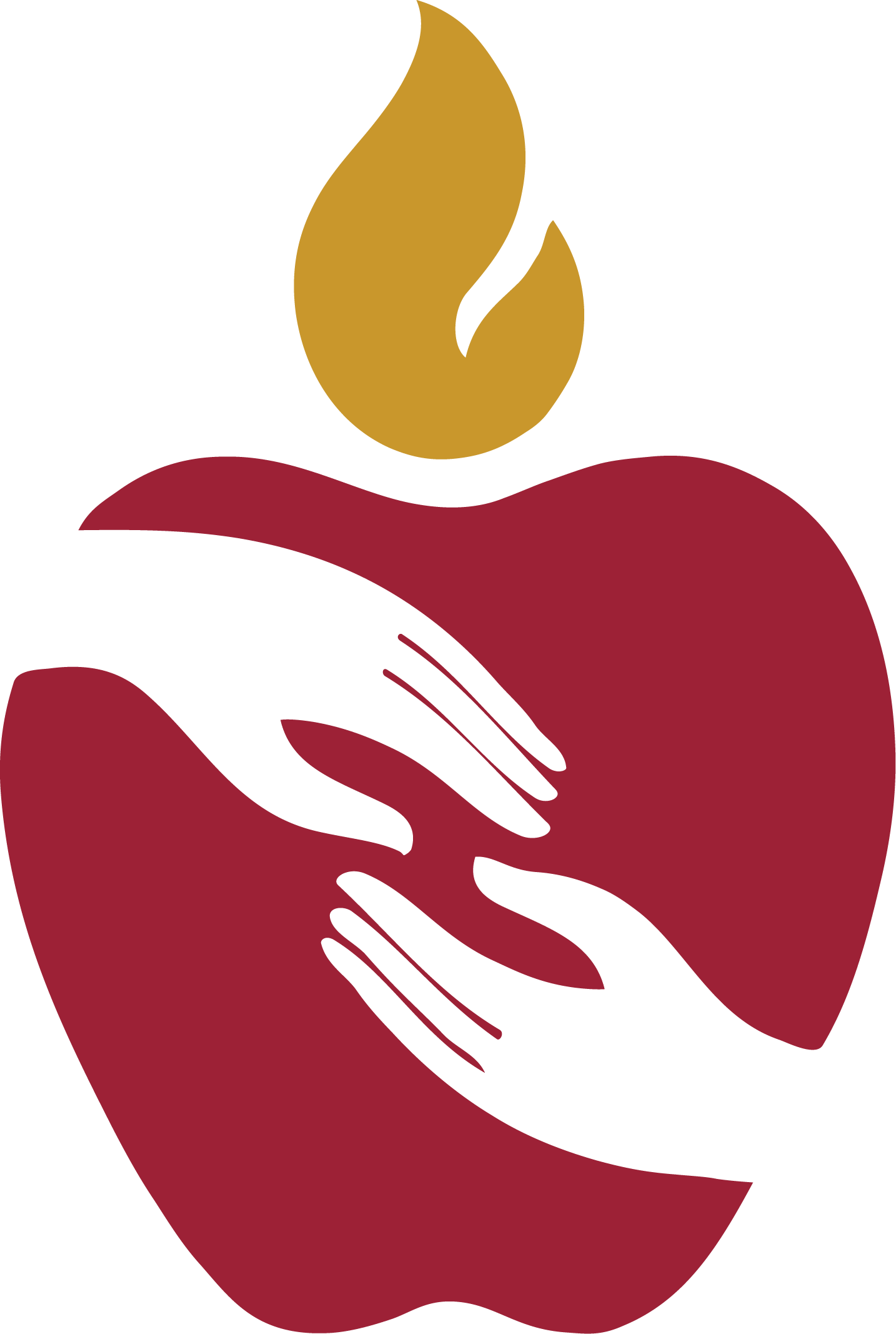Plano ISD red apple and gold flame