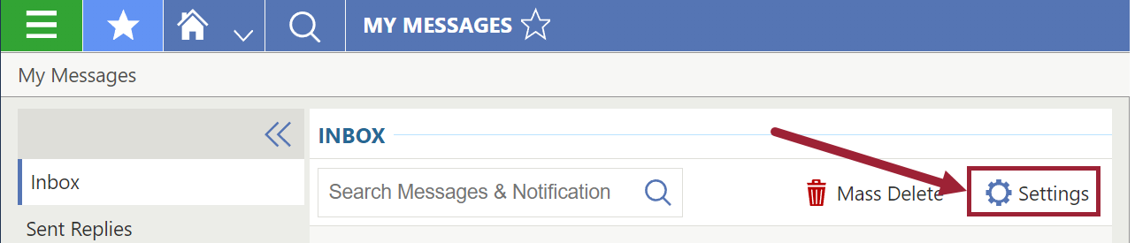 My Messages settings icon