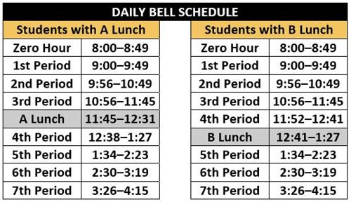 Regular Bell Schedule 