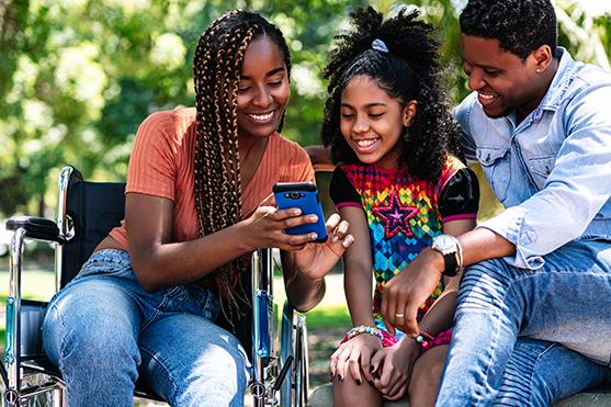 african-american-woman-wheelchair-enjoying-day-park-with-her-family-while