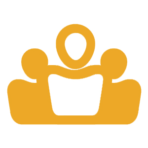 Line icon of three people 