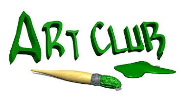 Art Club in green paint with brush Art Club in green paint with brush