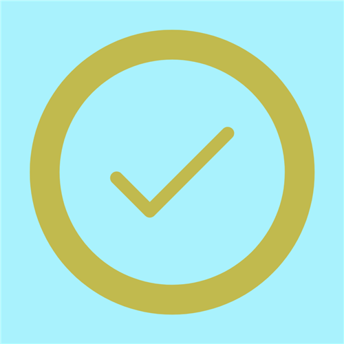 Check mark with circle around