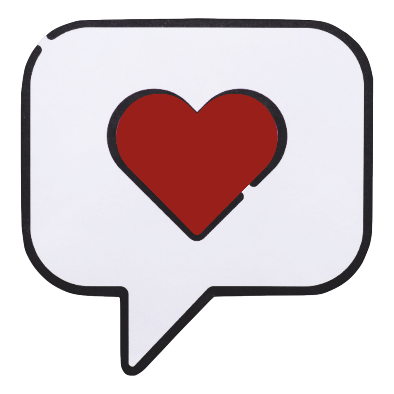 heart in speech bubble