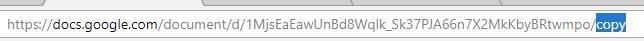 Sample URL with the word "copy" highlighted 