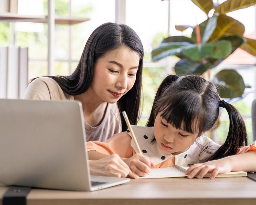 parent and child working together
