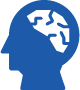 profile view of face with thinking brain