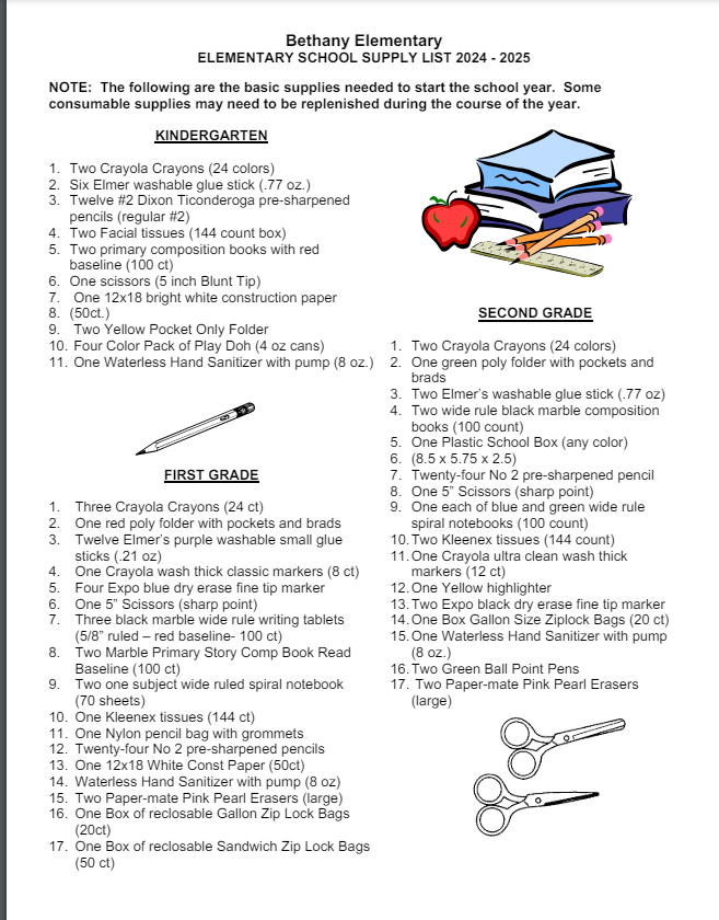 School Supply List 202425