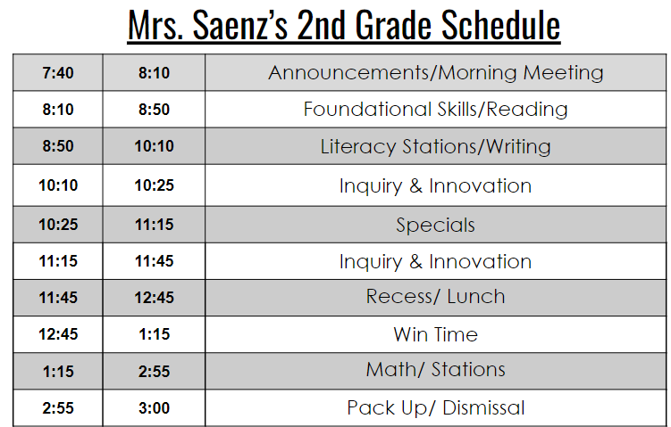 Schedule 