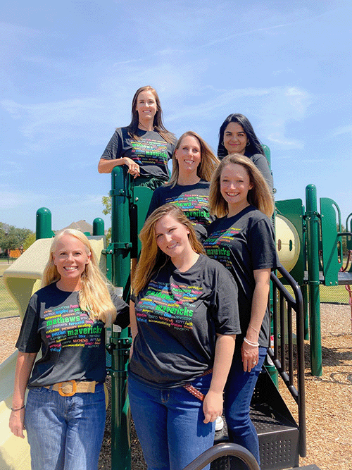 From left to right, top row: Ms. Scott, Ms. Barron, Ms. Basu. Bottom row: Mrs. Bender, Ms. Gebert, Ms. Hagen