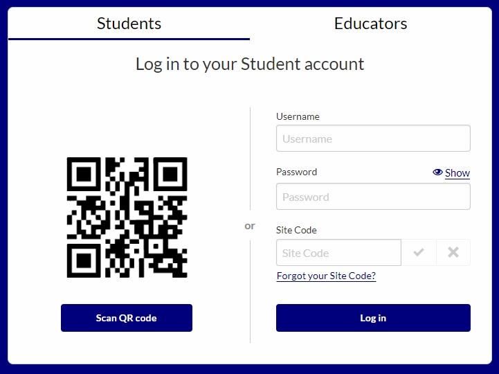 Imagine Learning Login Screen