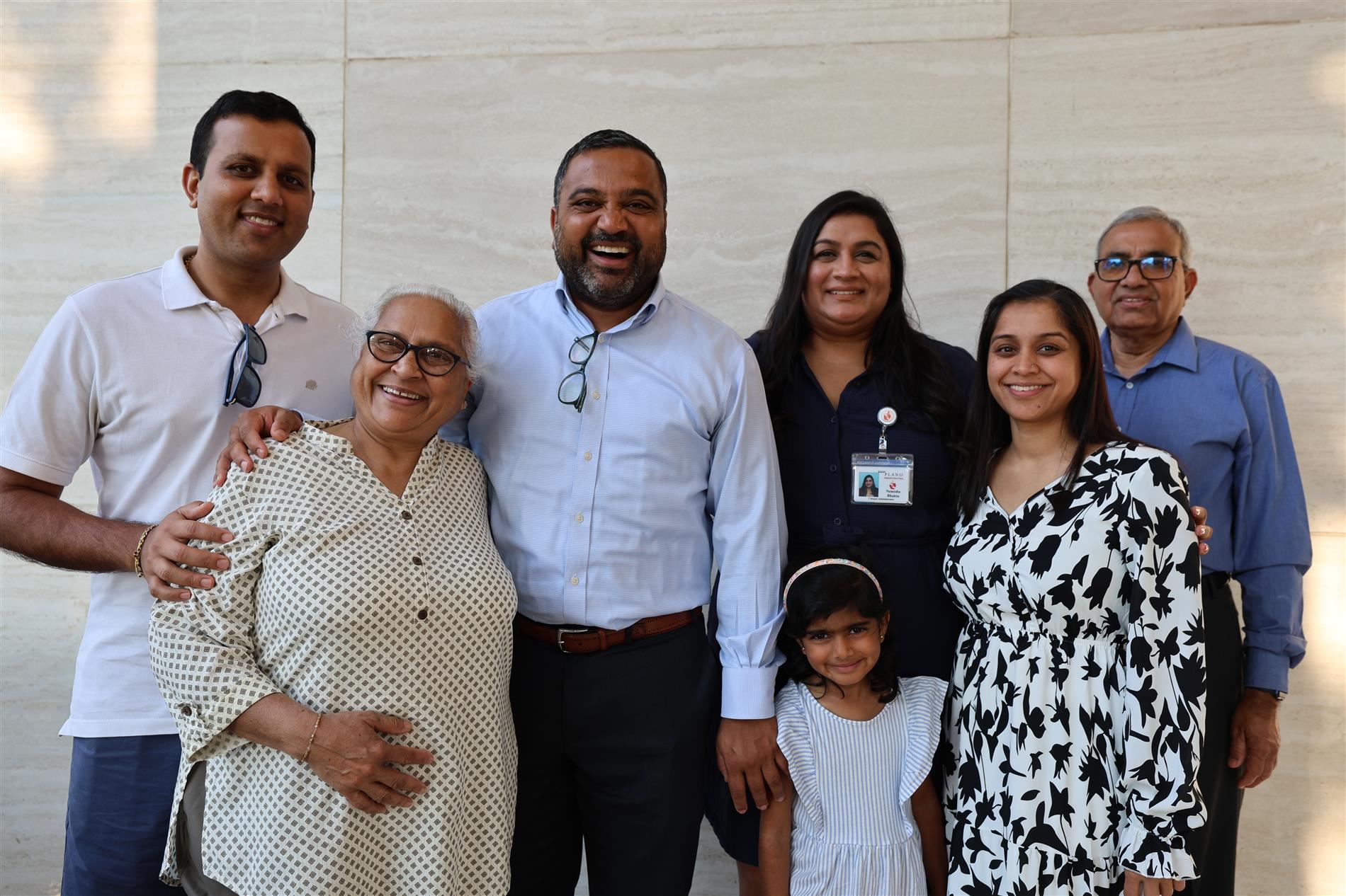 Nemisha Bhakta with family and friends at the August 2024 board meeting