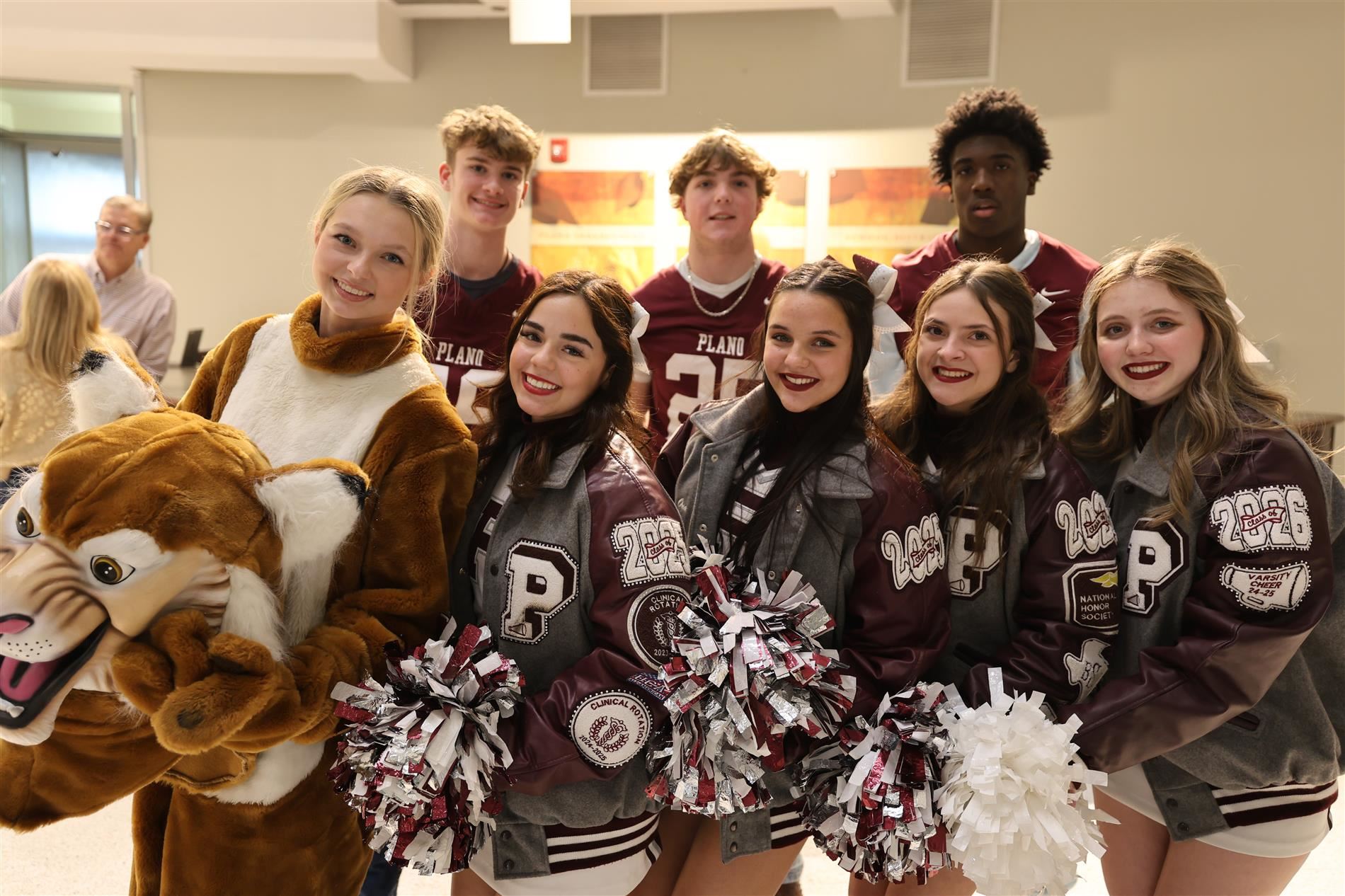 Plano Senior High School football players and cheerleaders