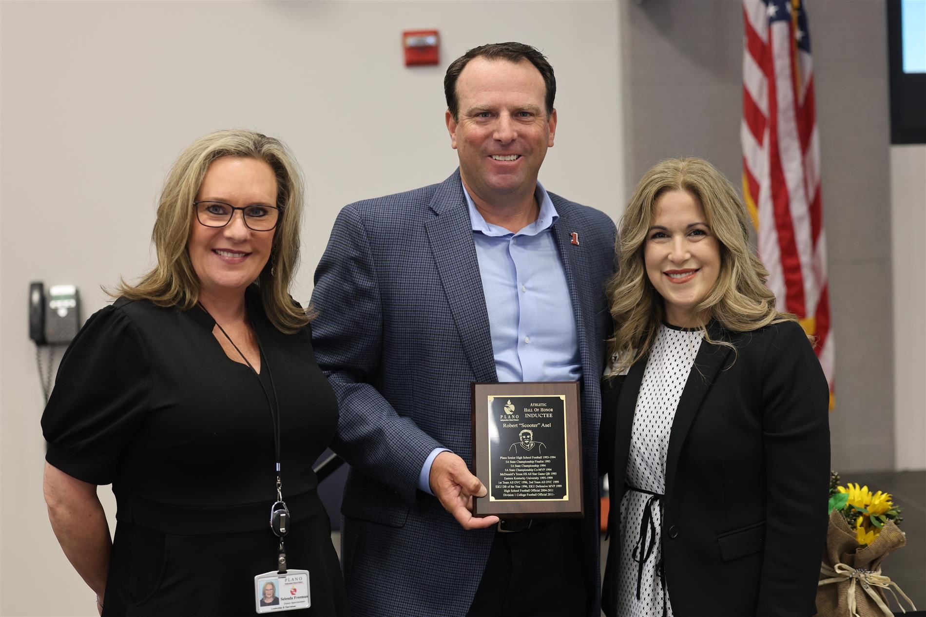 Image of Deputy Superintendent Dr. Selenda Freeman, Robert Asel and Superintendent Dr. Theresa Williams