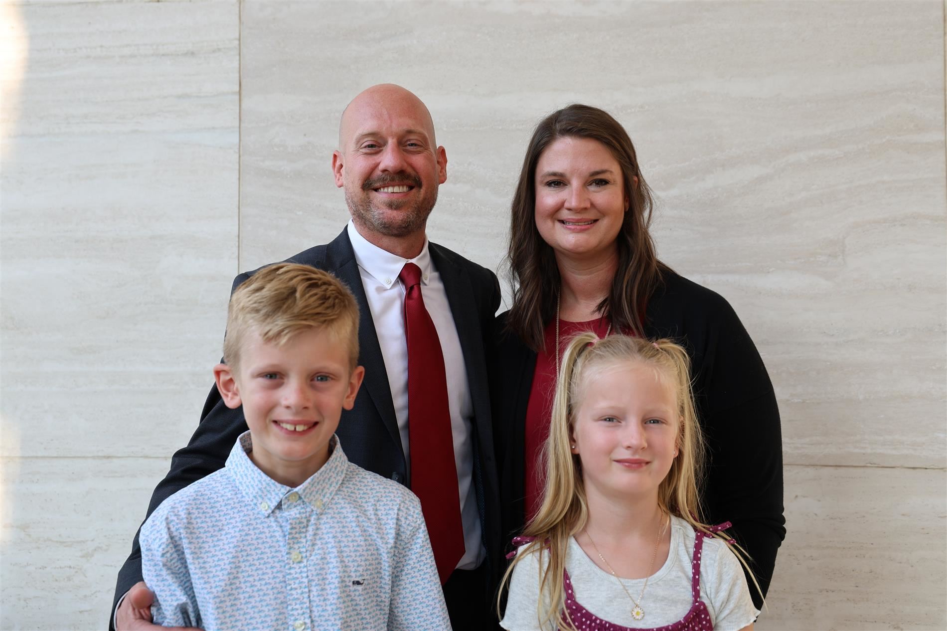 Jordan Mullins (back left) with his family 