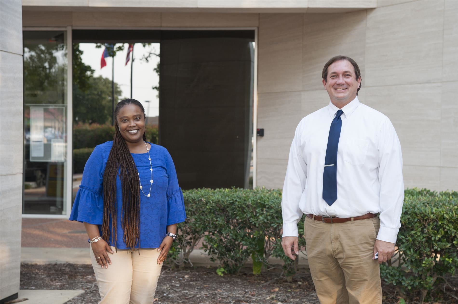 Carpenter Principal Courtney Washington & Bill Mitchell Carpenter math teacher 