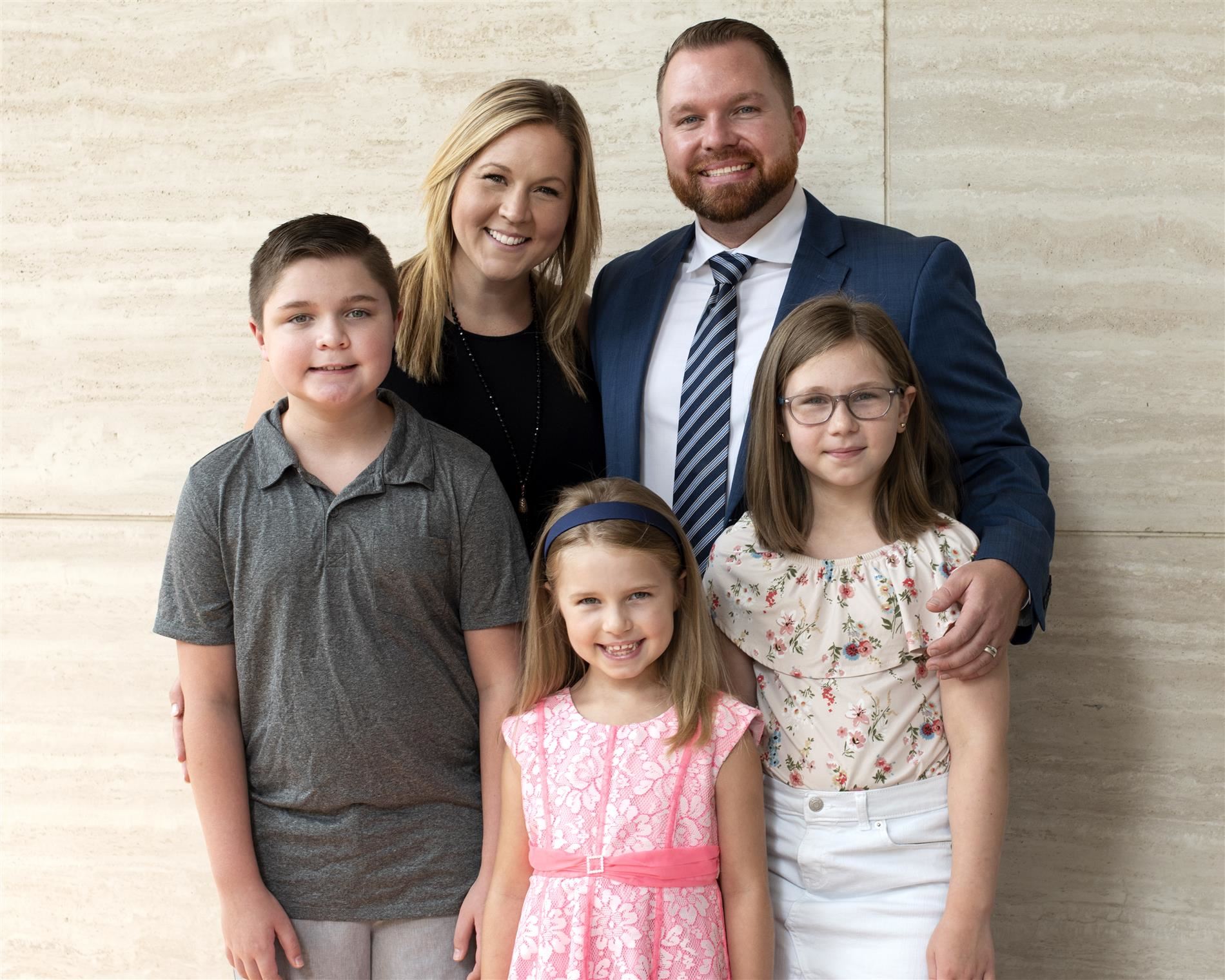 Shepton Principal David Jones and family