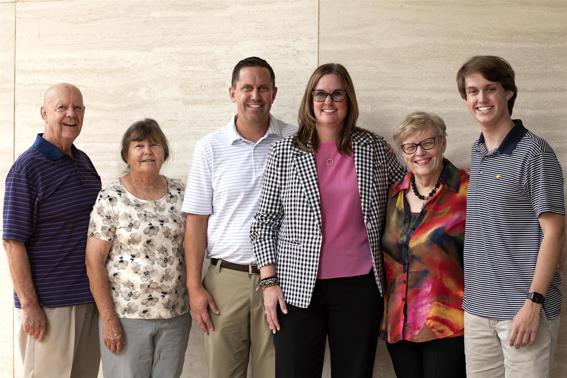 Schell Principal Kristin Glasscock with husband Chris, son, mother and in laws