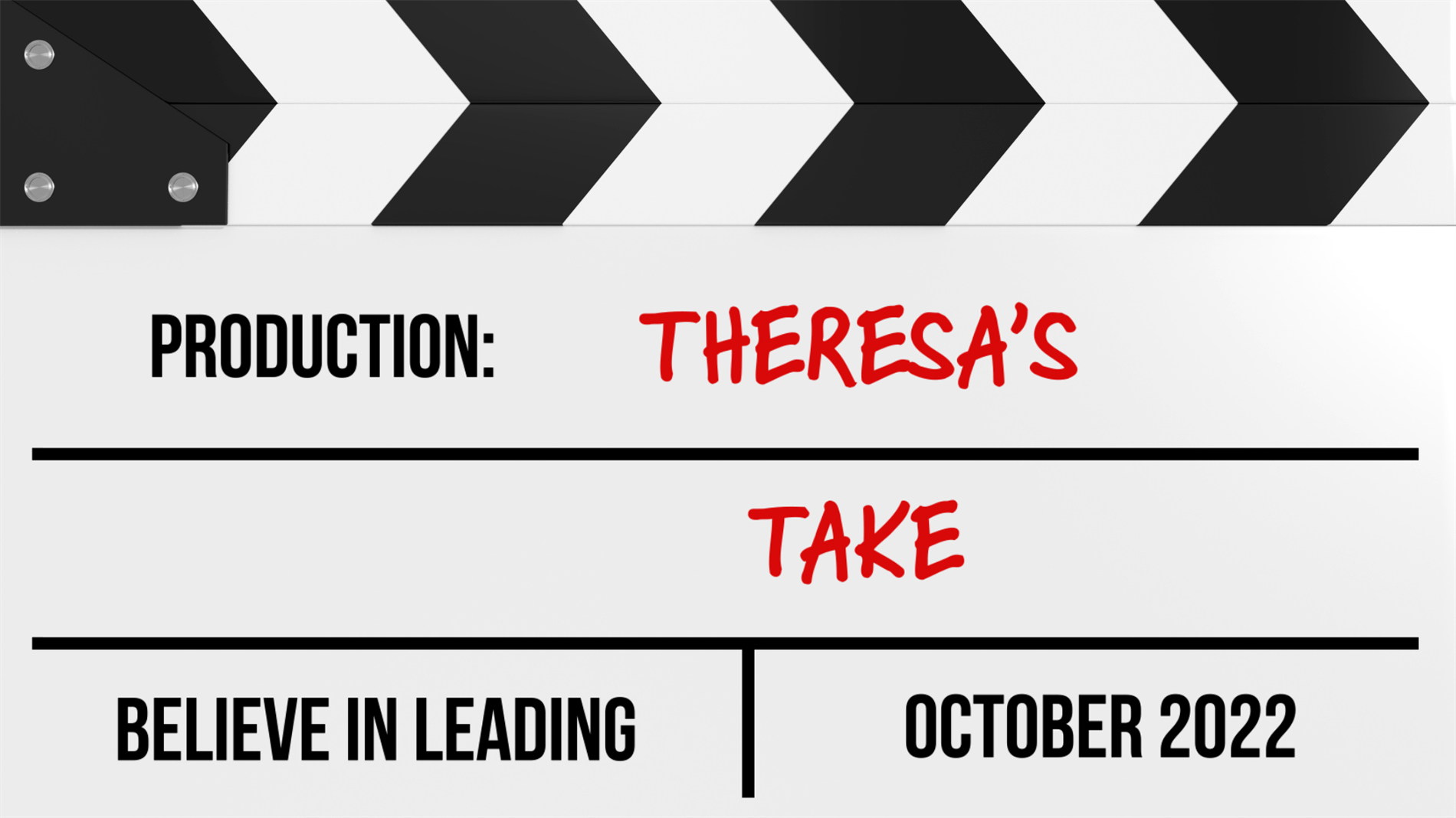 Production: Theresa's Take: Believe in leading october 2022