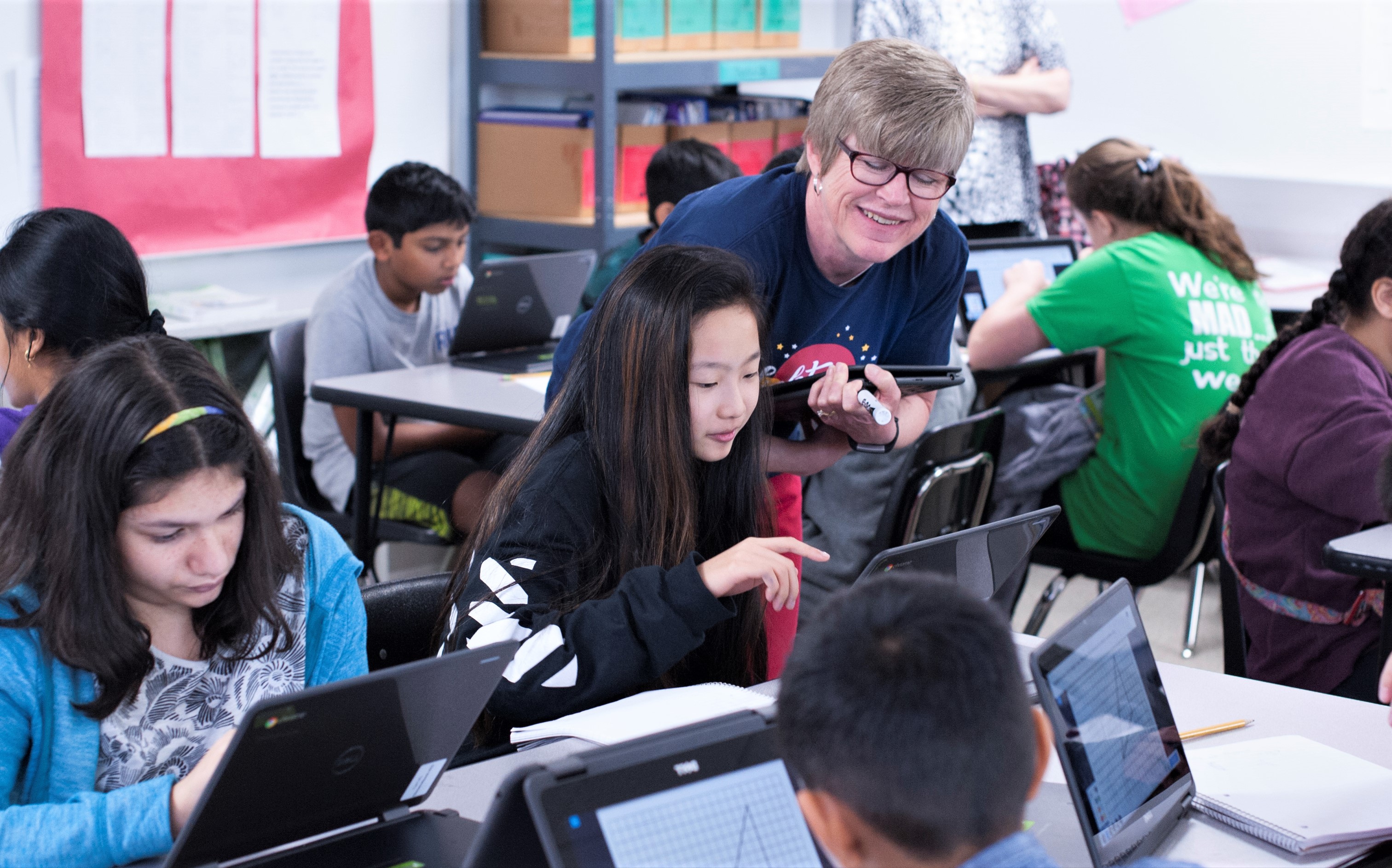 Ms. Coverney with students 