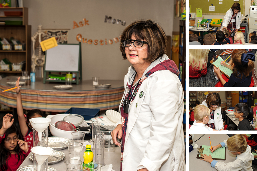 Celene Rosen and students at work 