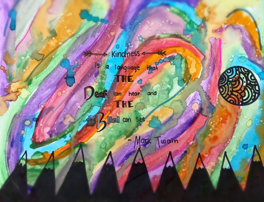 art by Abigail Githinji, Kindness is a language that the deaf can hear and the blind can see - Mark Twain 