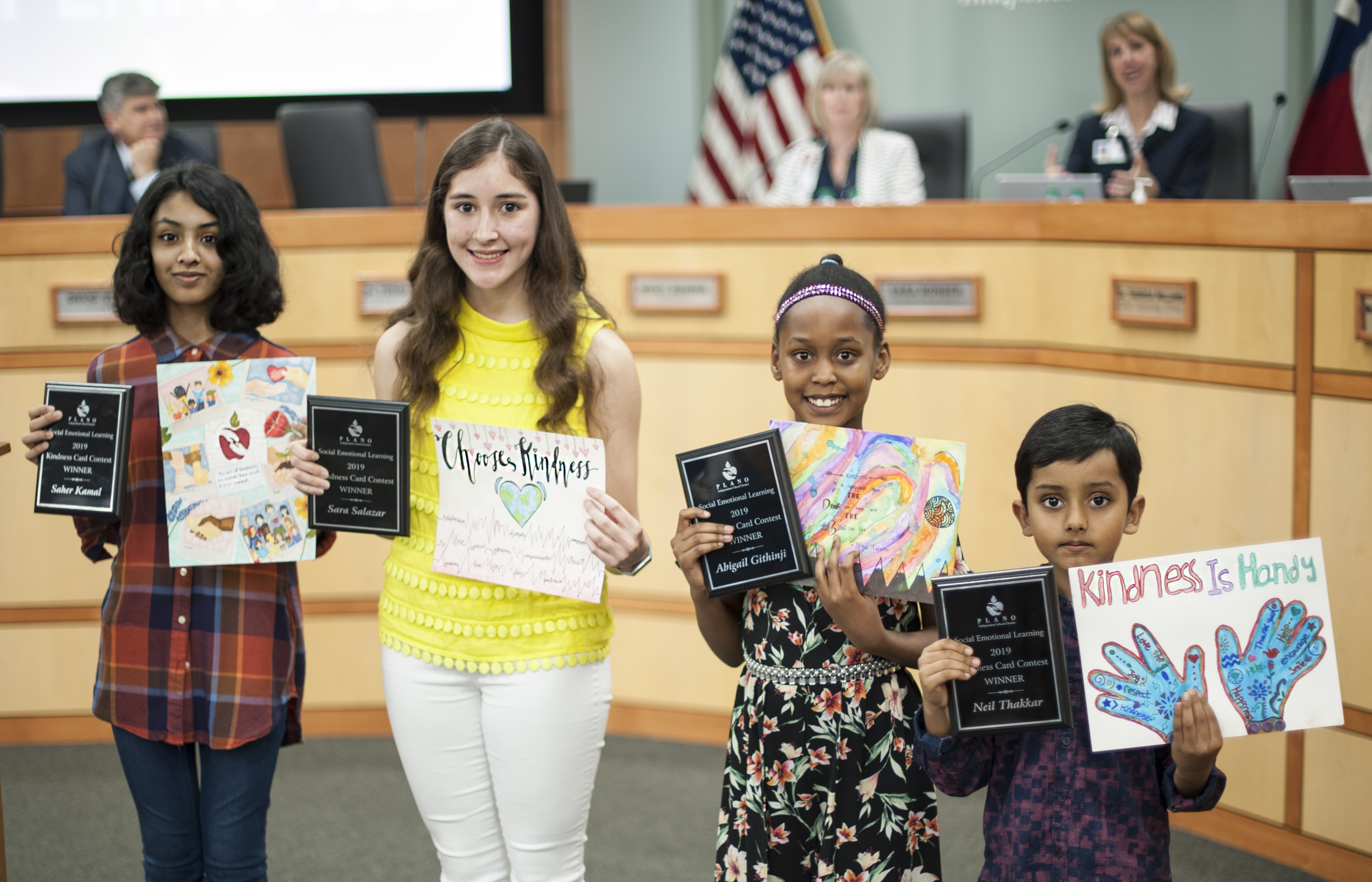 Contest Finalists and winner with artwork 
