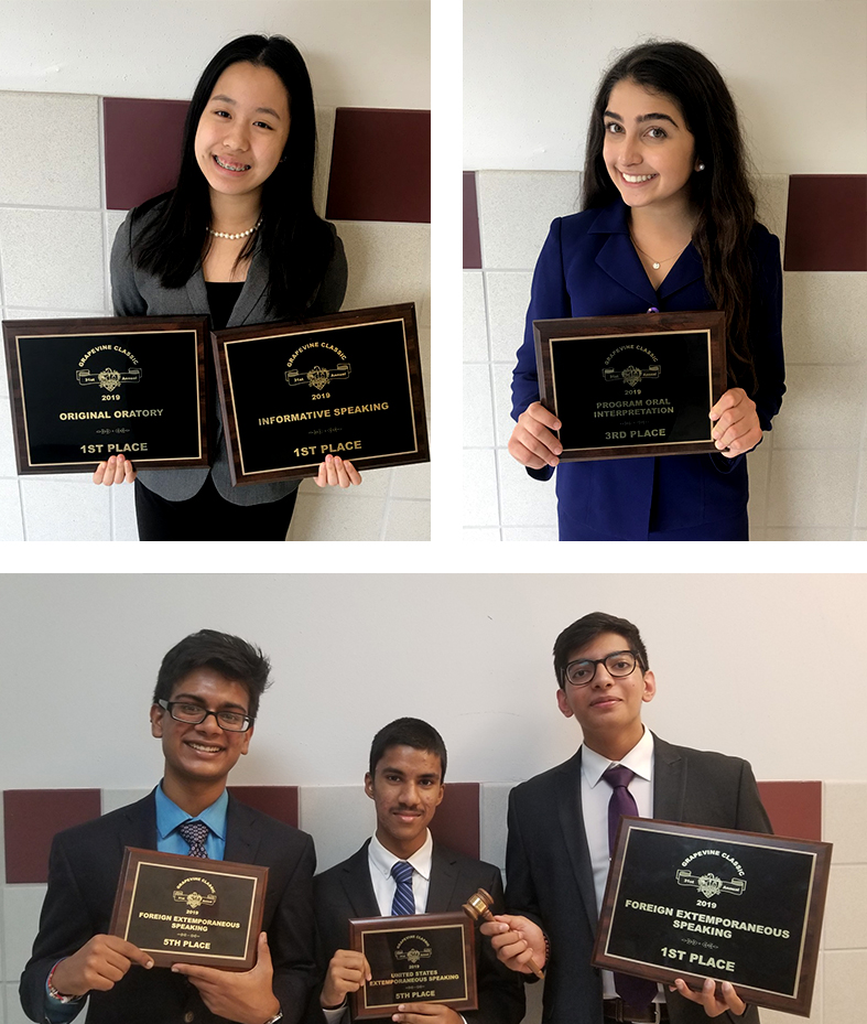 Plano Senior High tournament winners with plaques 