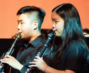  2 Clark HS clarinet players