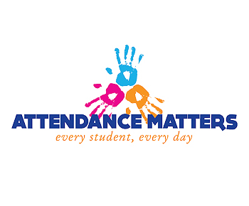  (handprint) Logo: Attendance matters: Every student, Every Day