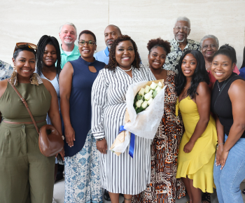  Dr. Courtney Blackwell (new principal appointee) with friends and family