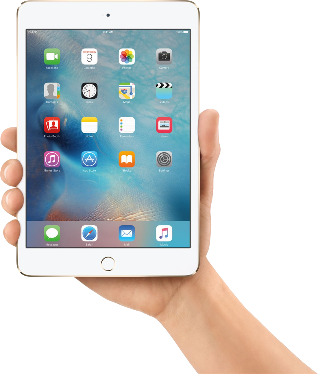 Hand holding an iPad 