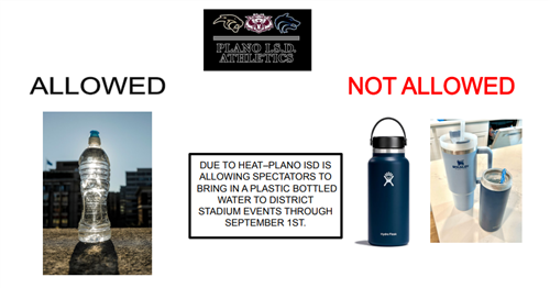 No personal metal/thermal water bottles allowed