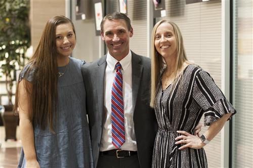 Athletic Director Jeff Smith with wife Kelli (right) and daughter Allie. Athletic Director Jeff Smith with wife Kelli (right) and daughter Allie.