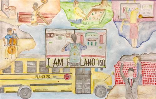 A collage of students doing various activities; "I Am Plano ISD". 