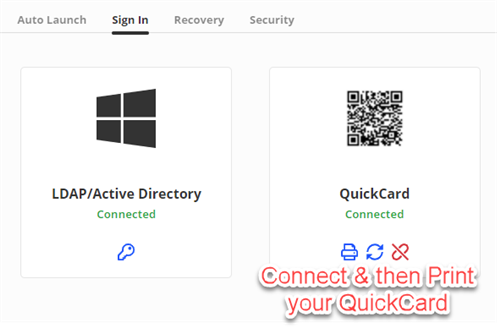 Connect & then Print QuickCard