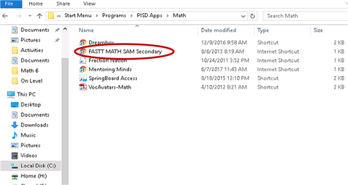 fastt math sam secondary  
