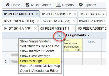 gradebook message feature gradebook message feature