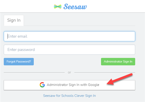 admin sign in with google