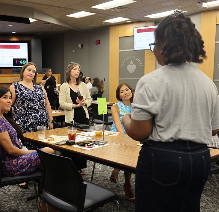  Externs sharing experiences with peers