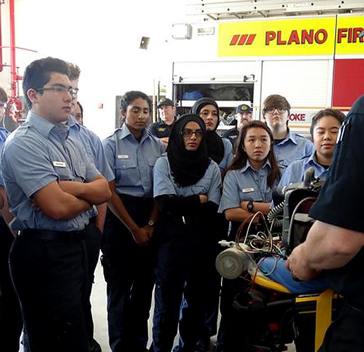  Group of EMT students at Plano Fire Station