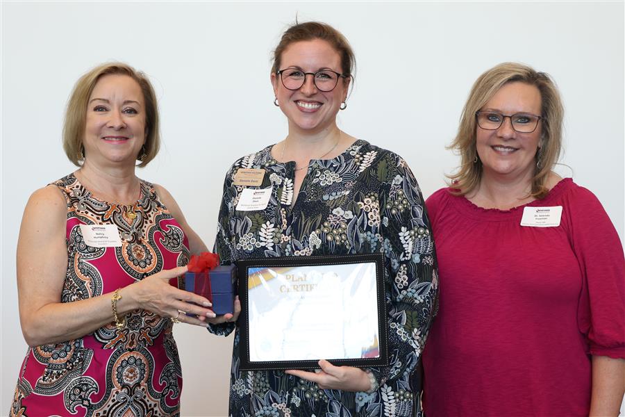 Workforce Solutions for North Central Texas rep with certificate & gift box