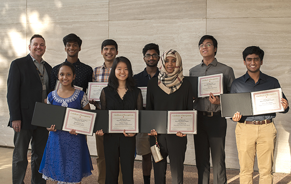 History Fair winners with certificates