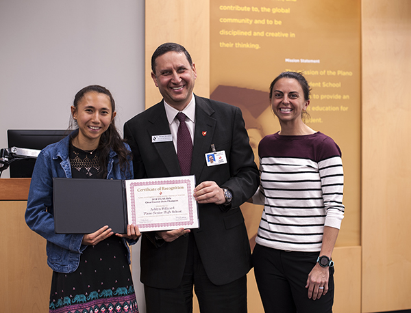 Ashlyn Hillyard, Board VP Dr. Yoram Solomon, PSHS Cross Country Coach Amy Dehdari